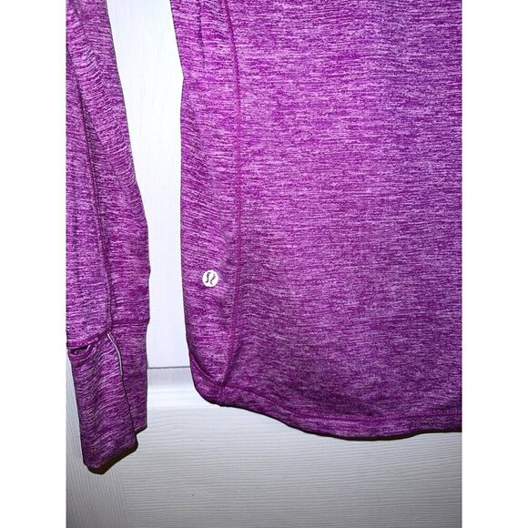 LULULEMON Run Dash Long Sleeve Tee Running Top Violet Purple Ruched Back - Picture 6 of 7